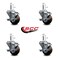 Service Caster 3'' High Temp Glass Filled Nylon 7/16'' Grip Ring Stem Caster Set Brake, 4PK SCC-GR20S314-GFNSHT-TLB-716138-4 - alternate 2